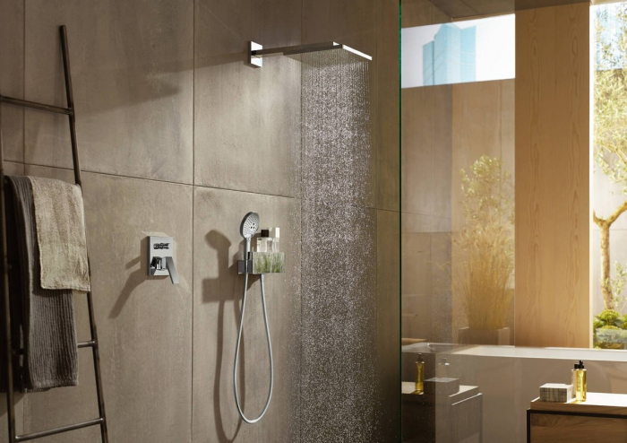 Palarie de dus Hansgrohe Raindance E 300 Air si brat de perete 390mm negru mat [3]