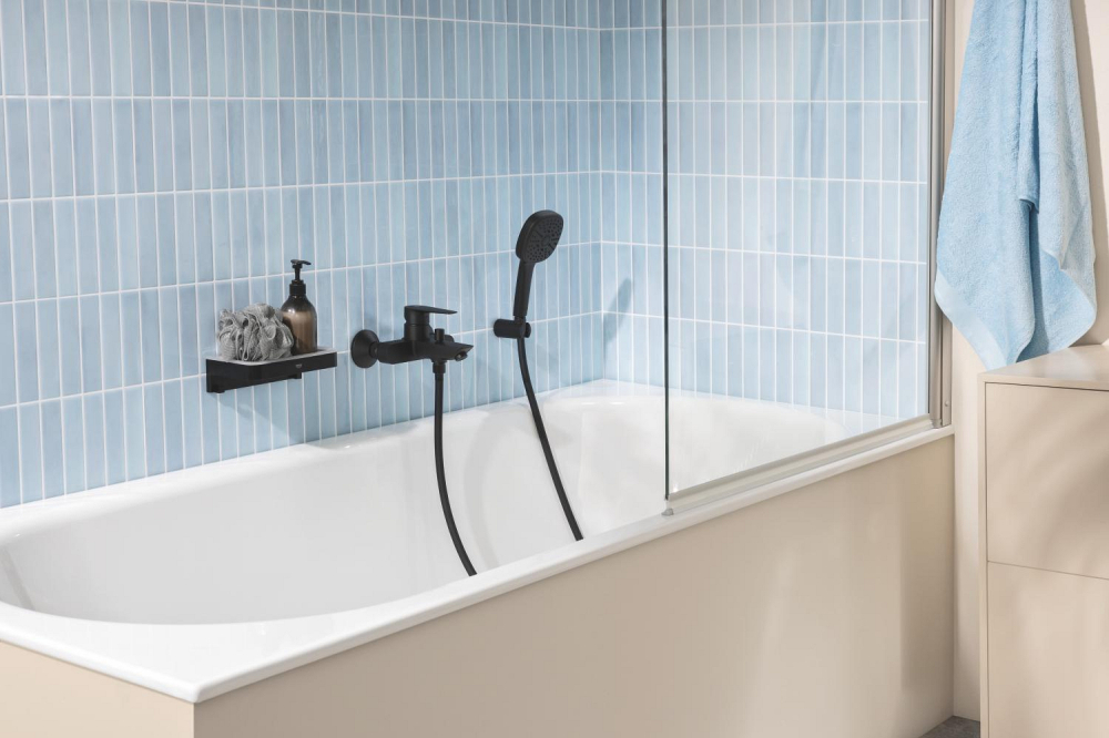 Baterie cada Grohe StartEdge cartus ceramic, diverter, limitator temperatura, negru mat [7]