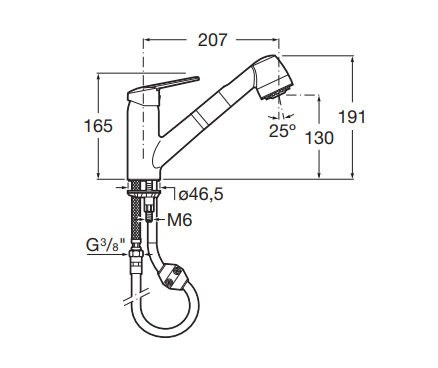 Baterie cu monocomanda pentru spalator, cu pipa rotativa si dus retractabil, Roca Victoria [3]