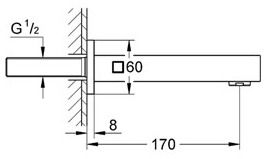 Pipa cada cromata Grohe Eurocube [2]