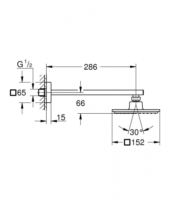 Cap de du? set 286 mm un tip de jet Grohe Euphoria Cube [2]