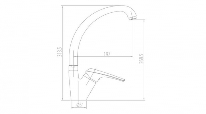 Baterie spalator lebada, cromata, Gladys Aovna [2]
