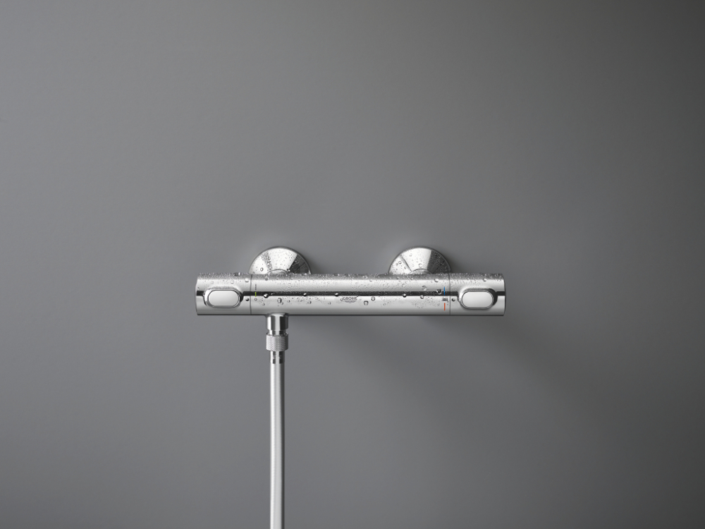 Baterie dus Grohe Precision cu termostat, cartus ceramic, montare pe perete, anit-oparire, crom [24]