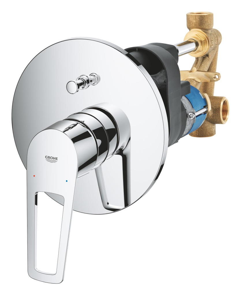 Baterie dus Grohe BauLoop 250 mm, 1 pulverizare, anti-calcar, crom [5]