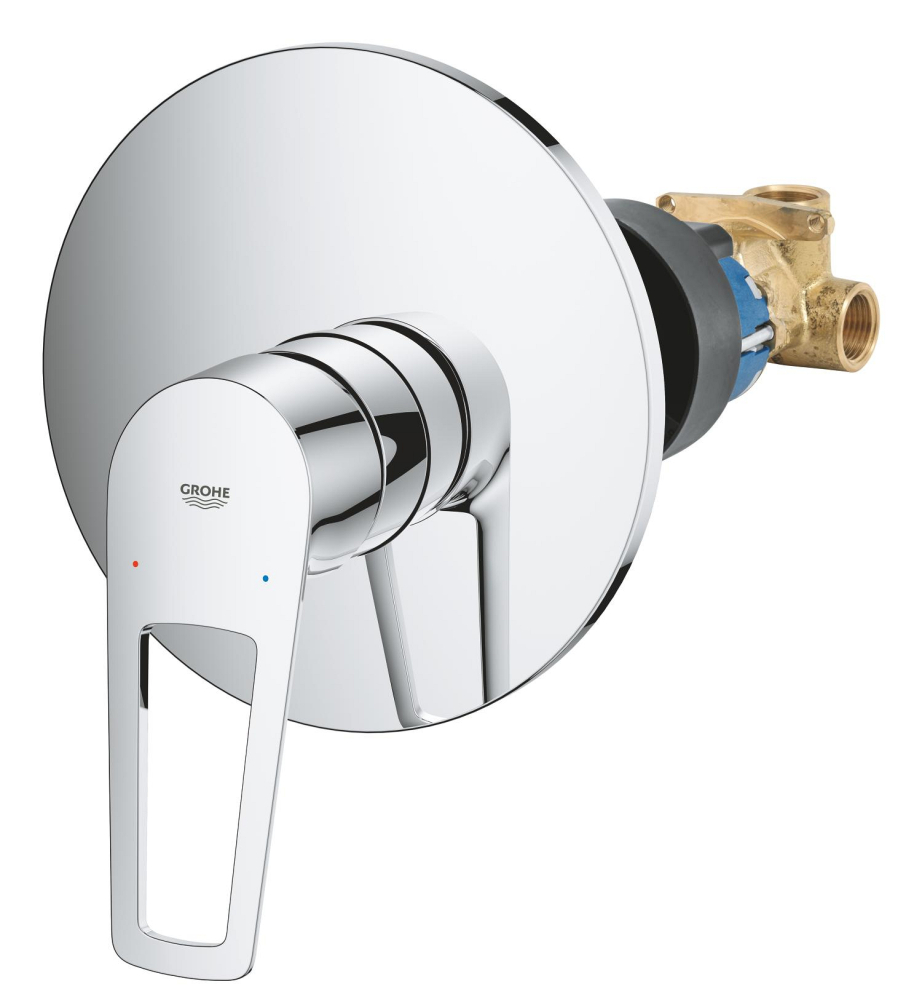 Baterie dus Grohe BauLoop incastrata, 2 intrari, 1 iesire, cartus ceramic, crom [6]