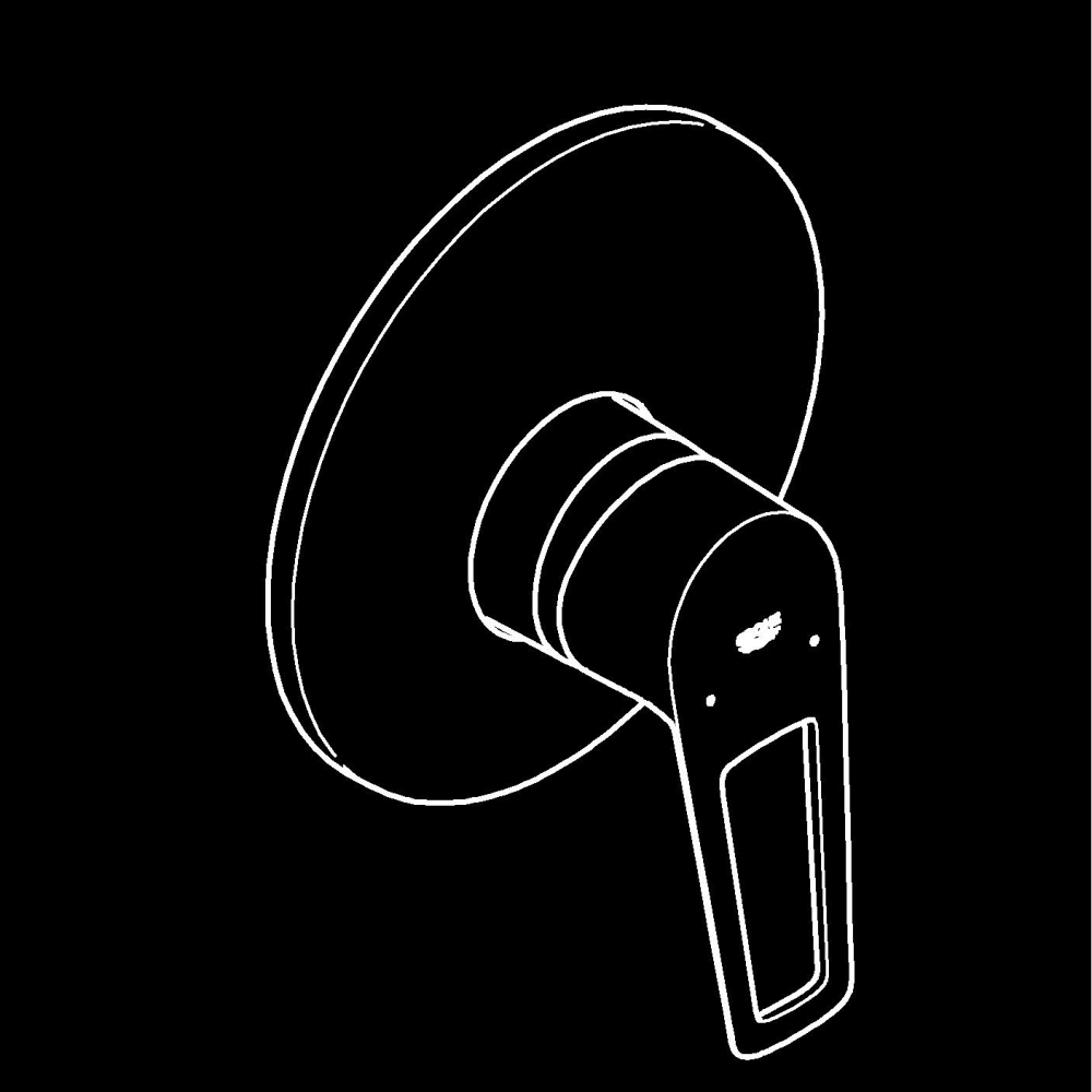 Baterie dus Grohe BauLoop incastrata, 2 intrari, 1 iesire, cartus ceramic, crom [9]