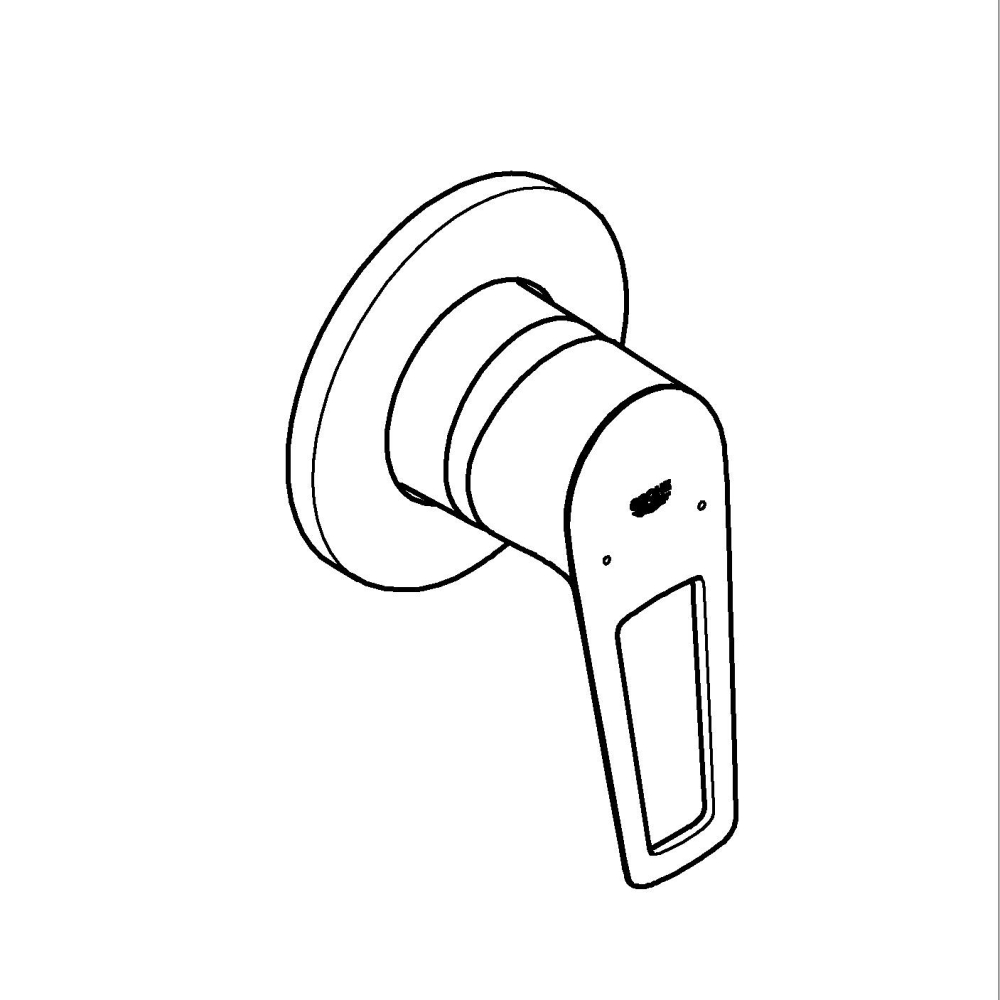 Baterie dus Grohe BauLoop monocomanda, levier metalic, cartus ceramic, incastrata, corp instalare inclus, pt dus igienic, crom [7]