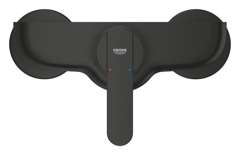 Baterie dus Grohe Get monocomanda, aparent, cartus ceramic, limitator, negru mat [2]