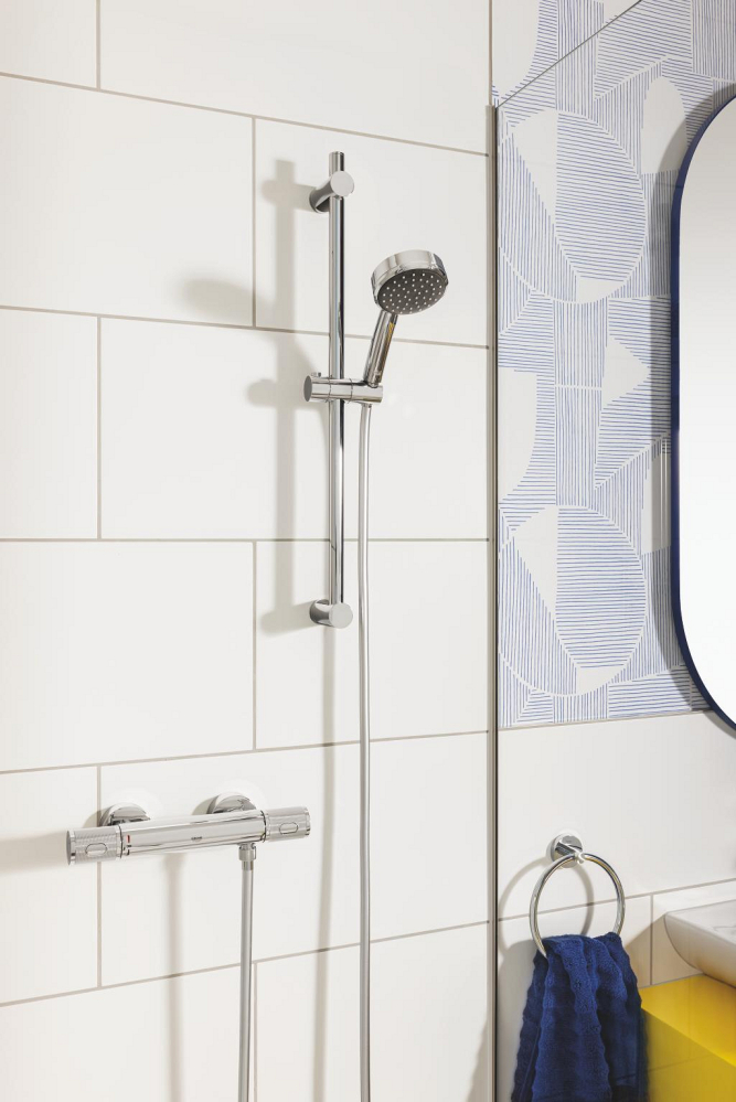 Baterie dus Grohe Precision 1/2", termostat, anti-oparire, limitator presiune, ecobutton, crom [14]