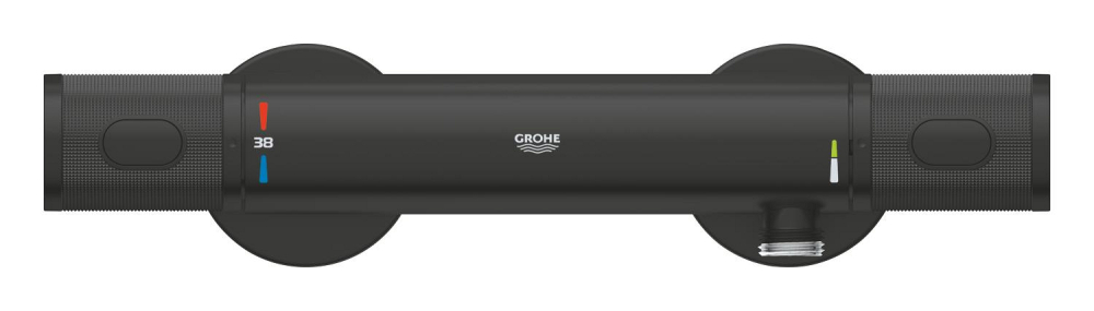 Baterie dus Grohe Precision 1/2", termostat, anti-oparire, limitator presiune, ecobutton, negru mat [6]