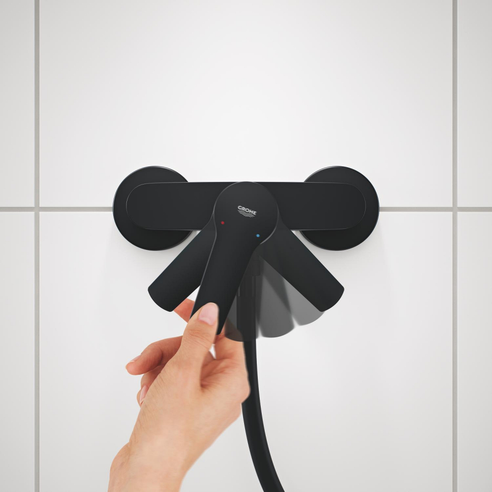 Baterie dus Grohe StartEdge monocomanda, levier metalic, cartus ceramic, negru mat [6]