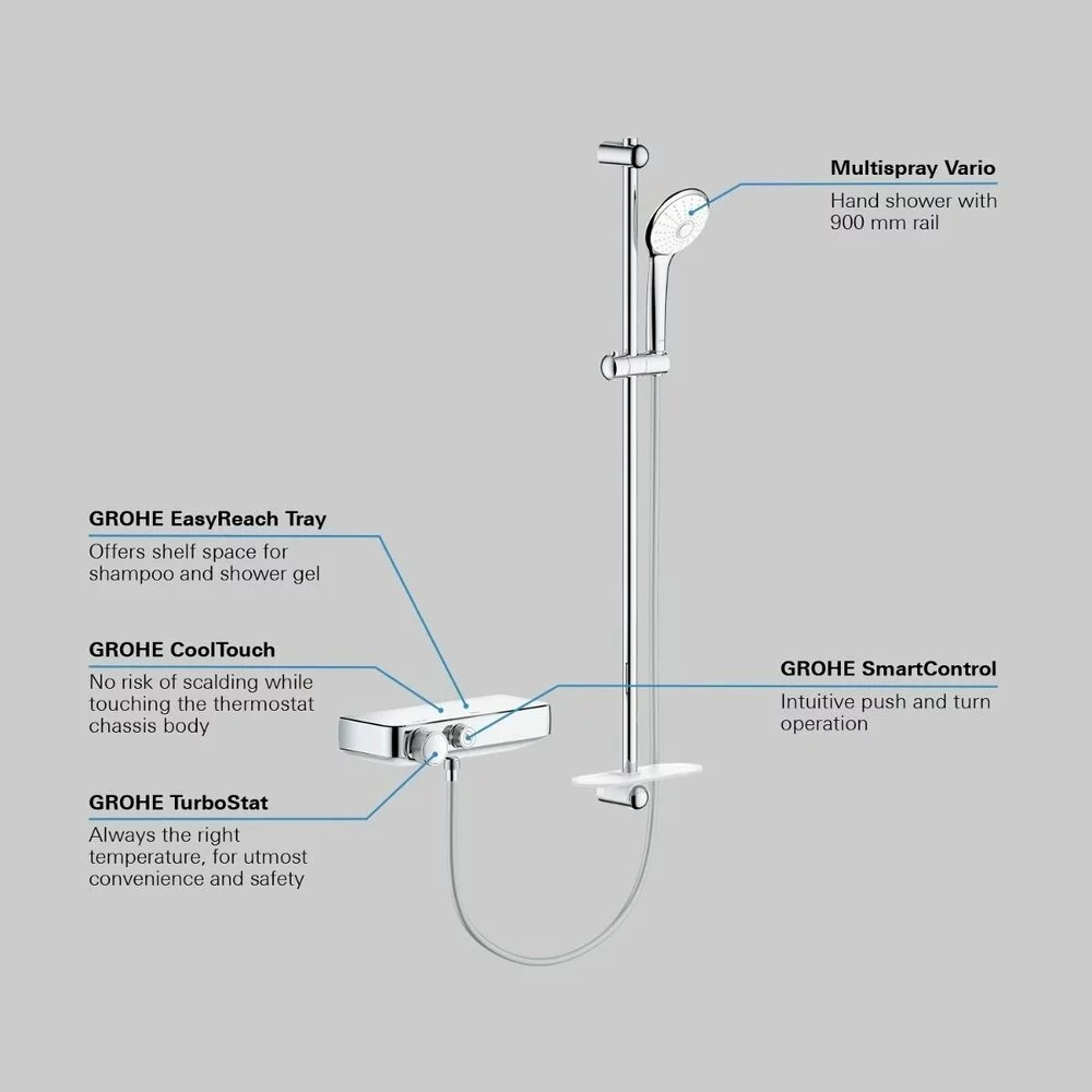Baterie dus termostatica cu set dus Euphoria Grohe Grohtherm SmartControl [9]