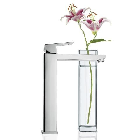 Baterie lavoar inalta montare blat cromata furtunuri flexibile Grohe Eurocube [2]