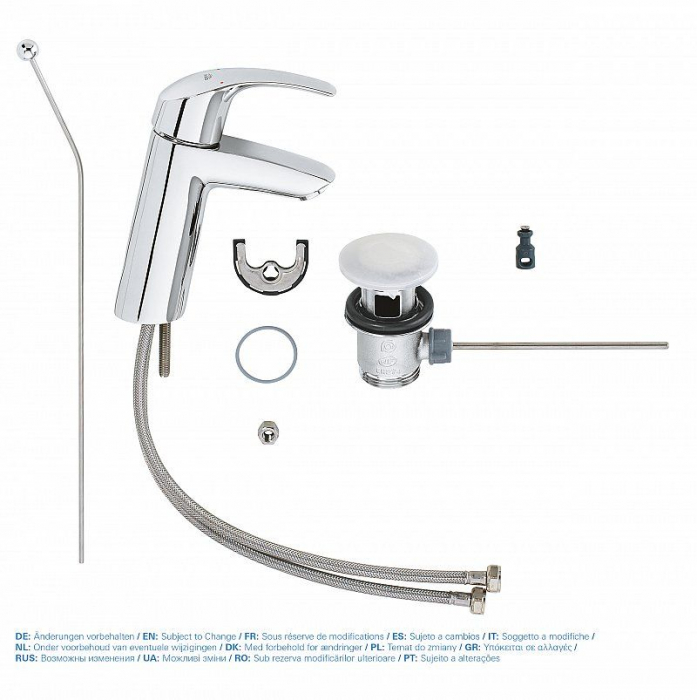 Baterie lavoar cartus ceramic set evacuare cu tija aerator marimea M Grohe Eurosmart [5]
