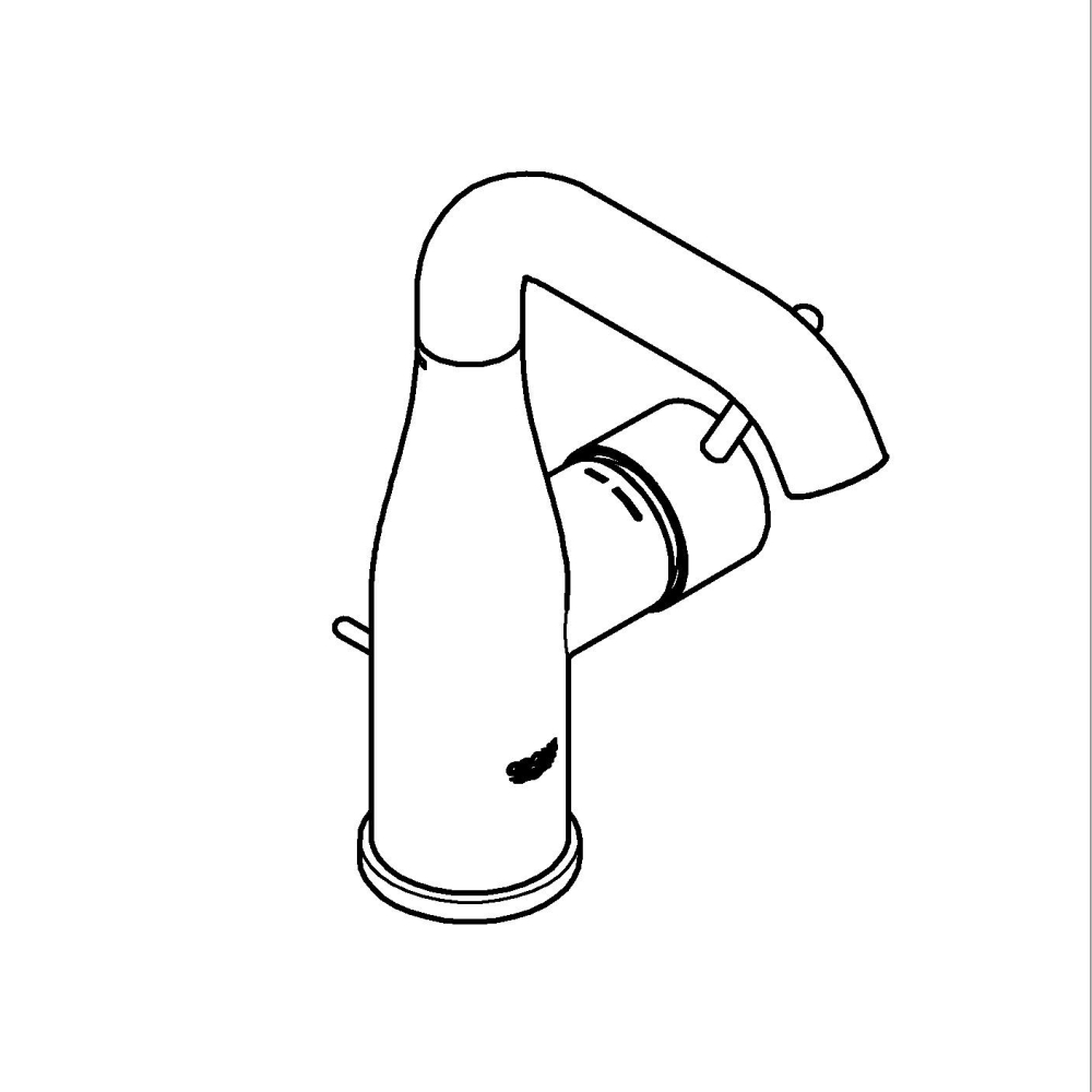 Baterie lavoar Grohe Essence M 1/2" monocomanda, levier metalic, cartus ceramic, limitator temperatura, limitator de debit, evacuare cu apasare, auriu mat [3]