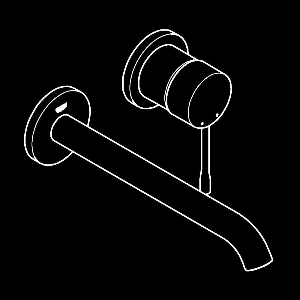 Baterie lavoar Grohe Essence New L montaj pe perete, cartus ceramic, levier metalic, montaj pe 2 gauri, necesita corp instalare, cupru mat [3]