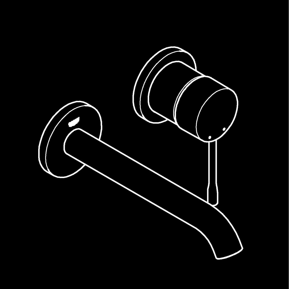 Baterie lavoar Grohe Essence New M montare pe perete, levier metalic, montaj pe 2 gauri, necesita corp instalare, auriu mat [3]