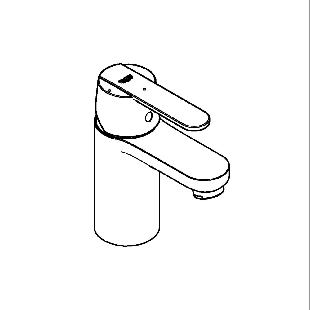 Baterie lavoar Grohe Get S monocomanda, cartus ceramic, evacuare cu apasare, negru mat [3]