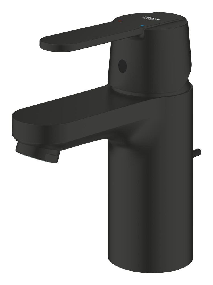 Baterie lavoar Grohe Get S cartus ceramic, limitator, set evacuare cu tija, negru mat [6]
