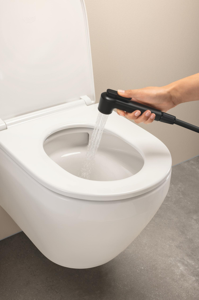 Baterie lavoar Grohe cu set dus Grohe StartEdge M monocomanda, cartus ceramic, fara set evacuare, dus igienic, negru [7]