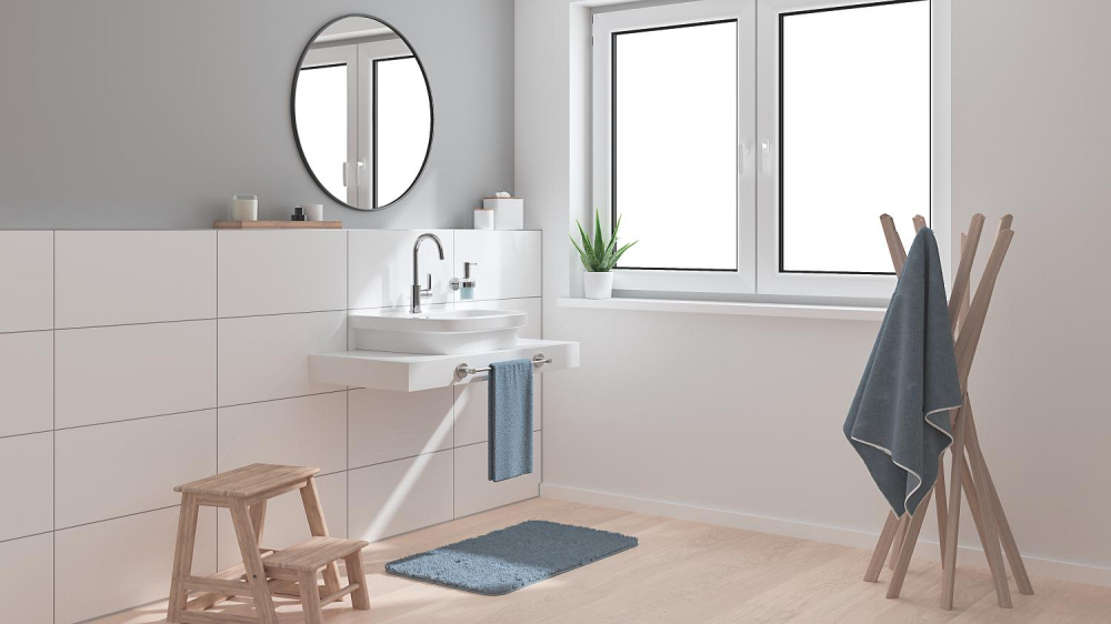 Baterie lavoar Grohe Start L monocomanda, cartus ceramic, pipa tip U, pivotanta, set evacuare, limitator temperatura, crom [9]