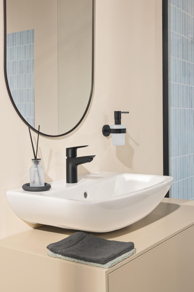 Baterie lavoar Grohe StartEdge S monocomanda, montare pe blat, cartus ceramic, evacuare cu apasare, negru mat [4]