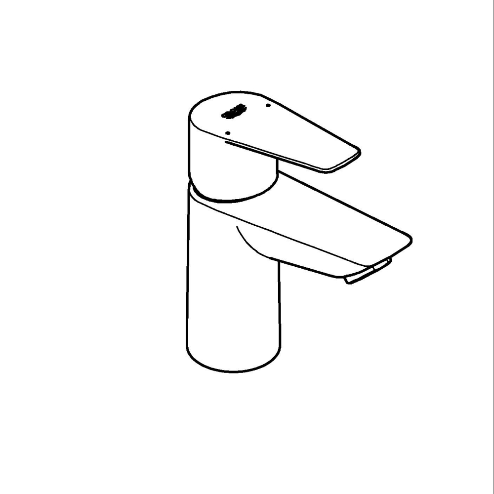 Baterie lavoar Grohe StartEdge S monocomanda, montare pe blat, cartus ceramic, evacuare cu apasare, negru mat [8]