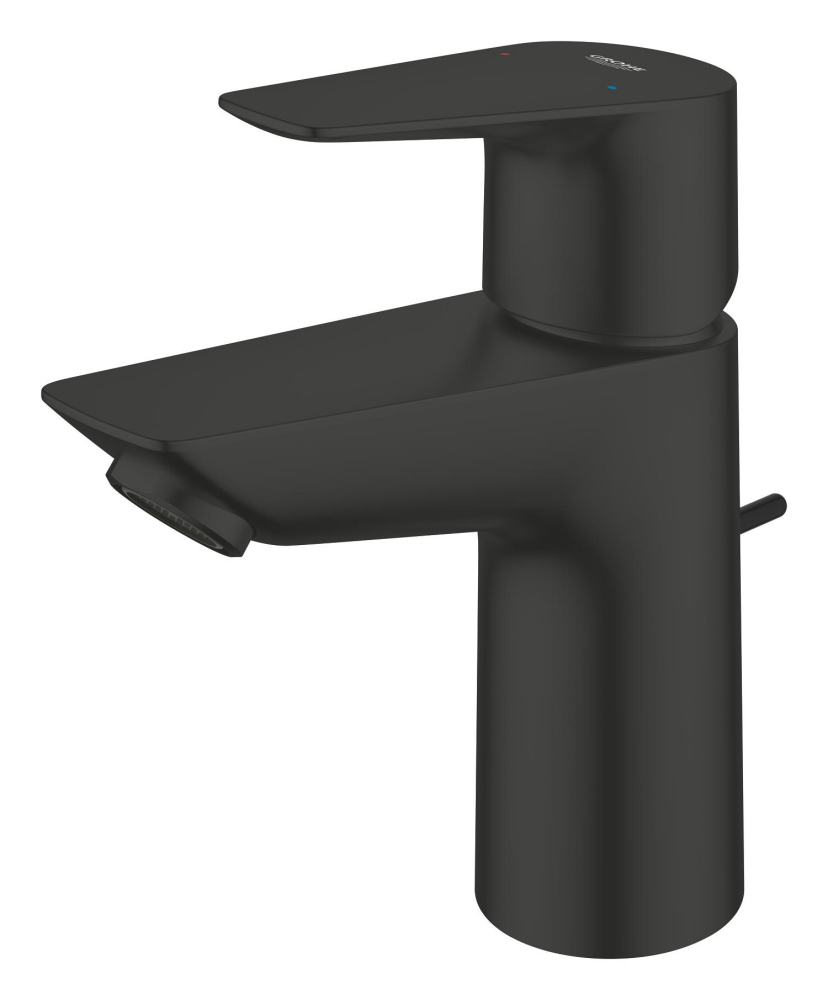 Baterie lavoar Grohe StartEdge S set de evacuare cu tija, cartus ceramic, levier metalic, limitator de temperatura, negru mat [6]