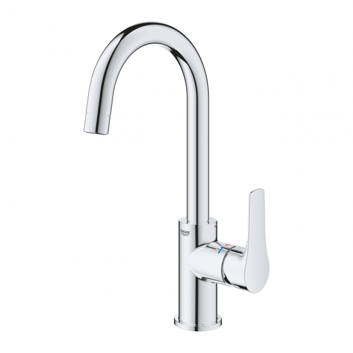 Baterie lavoar inalta marimea L furtunuri flexibile cromata Grohe Eurosmart New [4]
