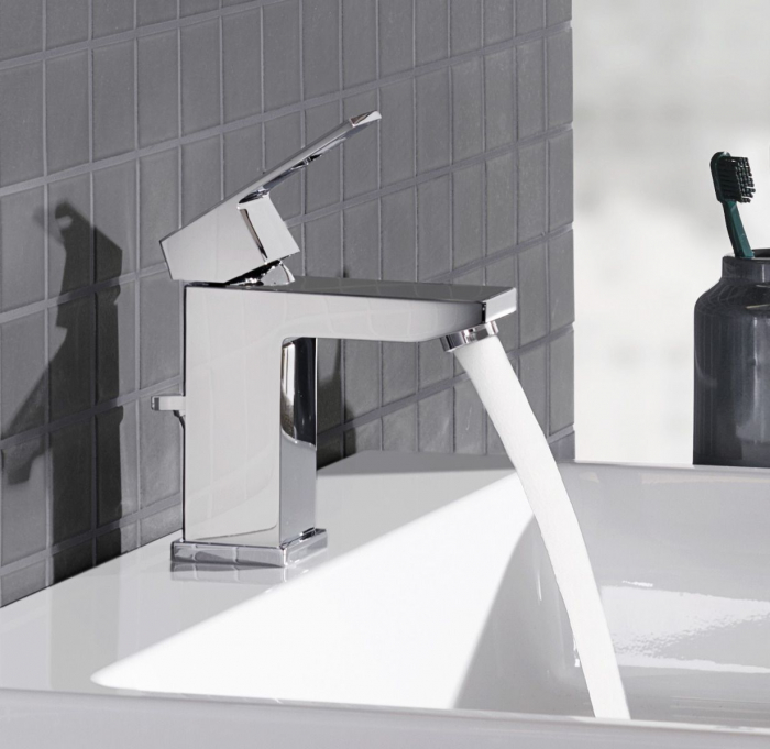 Baterie lavoar marimea M cartus ceramic set evacuare cu tija aerator cromata Grohe Eurocube [2]