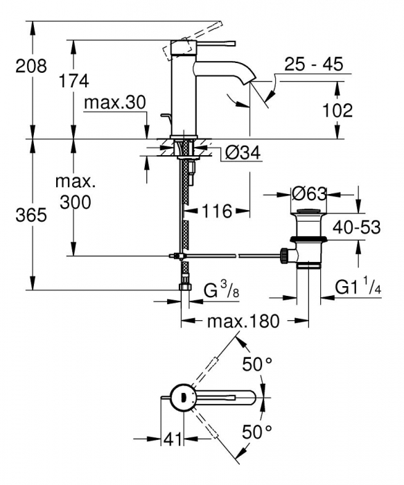 Baterie lavoar marimea S Grohe Essence New [2]