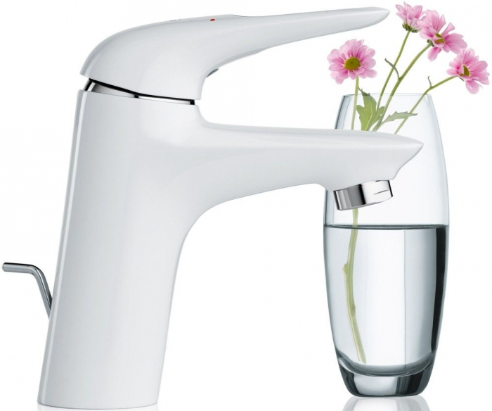 Baterie lavoar marimea S furtunuri flexibile alba Grohe Eurostyle New [3]