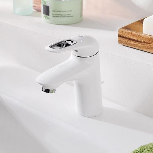 Baterie lavoar marimea S furtunuri flexibile alba Grohe Eurostyle New [2]