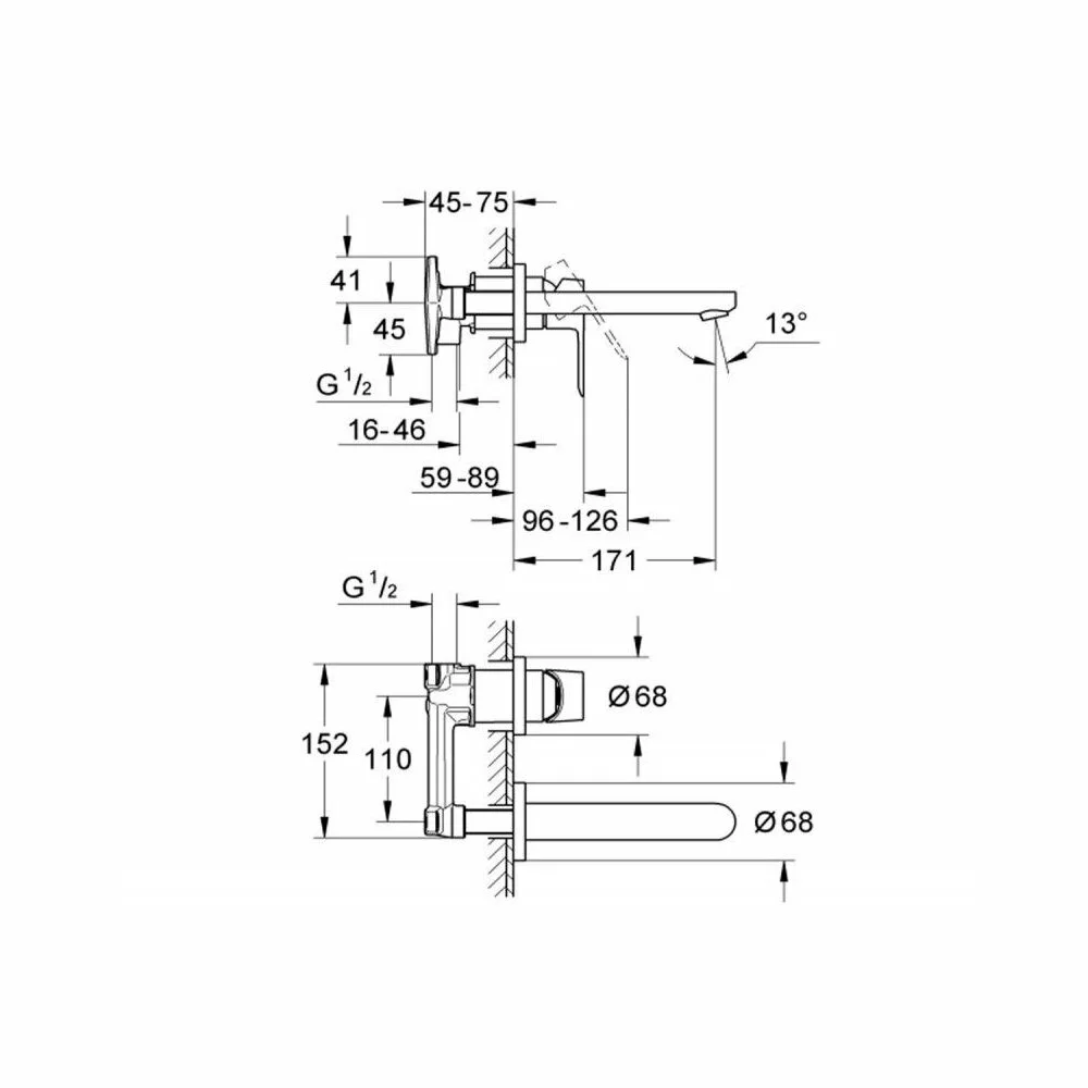 Baterie lavoar corp incastrat inclus Grohe BauEdge [3]