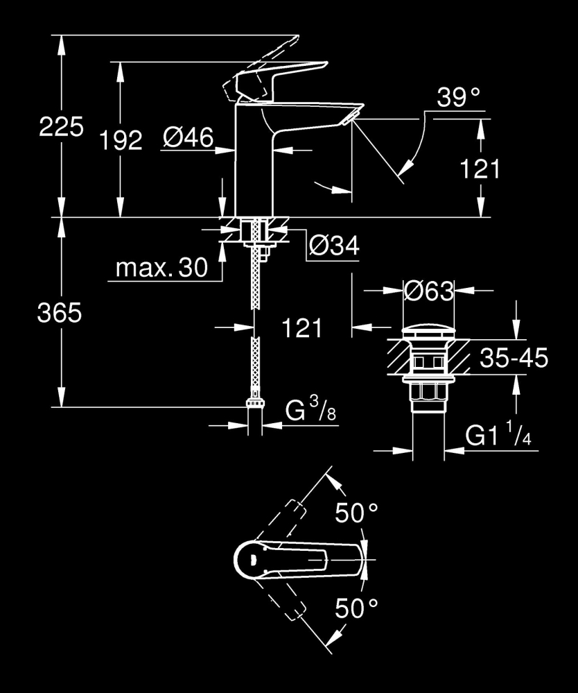 Baterie lavoar Grohe Start M 1/2" crom [3]