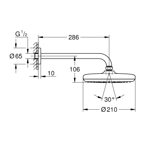 Set pentru dus cu para fixa si bara Grohe Tempesta 210 [4]
