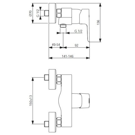 Baterie pentru dus Ideal Standard Ceraplan III [2]