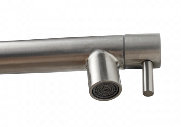 Baterie pentru chiuveta bucatarie, pipa arc cu dus, inox, Ermetiq [3]