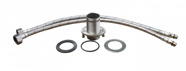 Baterie pentru chiuveta bucatarie, pipa arc cu dus, inox, Ermetiq [4]