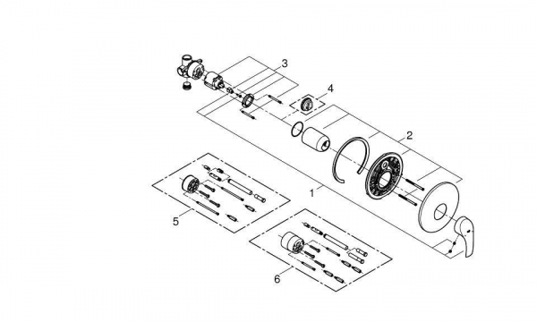 Baterie pentru dus cu corp incastrat Grohe Eurosmart New [3]