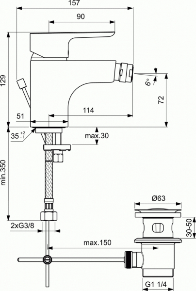 Baterie pentru bideu Ideal Standard Ceraplan III [2]