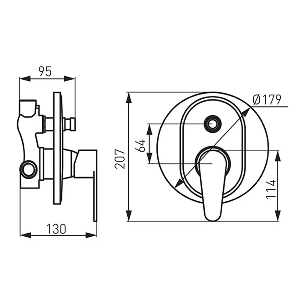 Baterie ingropata cada/dus Ferro Algeo, crom [2]