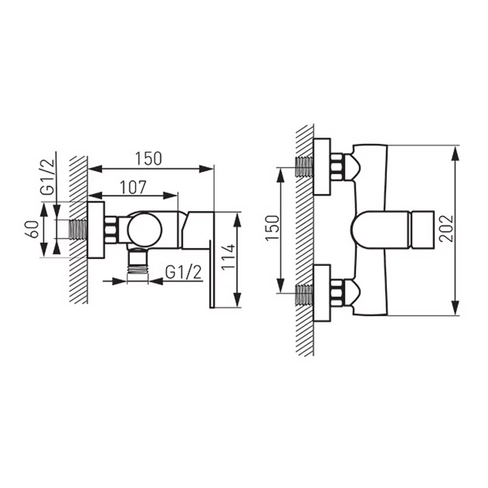 Baterie perete dus Ferro Algeo, crom fara accesorii [2]