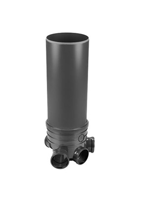 Baza camin din PVC model PIPE BASE, complet echipata D.400 3in/1out D.160 H.1.2 m (baza+teava D400 1M) - Vodaland gama Drain [1]
