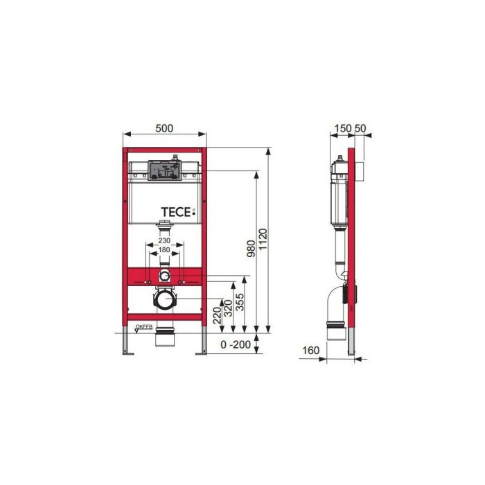 Modul WC TECEbase cu rezervor Base, include clapeta TECEbase alba si sistem fixare, H 1120 mm [2]