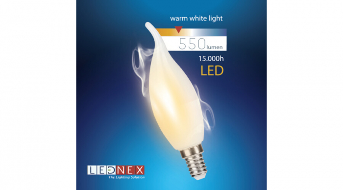 Bec led, lumanare model 2, E14, 7W, 6500K, lumina rece, Lednex [2]