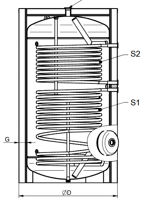 Boiler cu acumulare cu doua serpentine Ferroli Ecounit WE 750-2C 750 litri, clasic sau pentru sisteme solare [2]