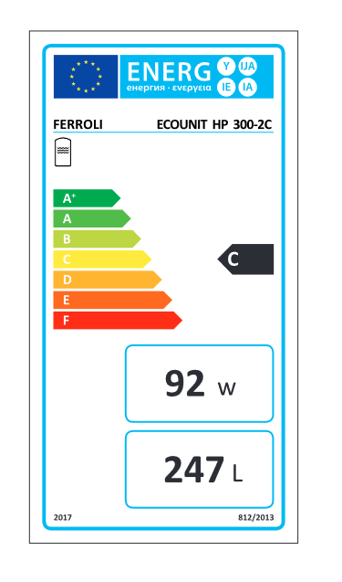 Boiler cu acumulare Ferroli, din otel cu 2 serpentine, rezistenta de 2 kW, model Ecounit HP 300-2C 300 litri [3]