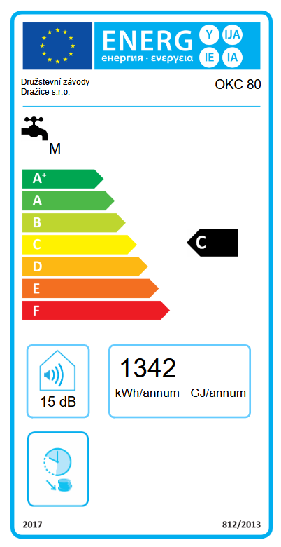 Boiler de perete termoelectric vertical cu o serpentina 0,41 mp Drazice OKC 80 litri [3]