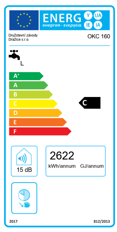 Boiler de perete termoelectric vertical cu o serpentina 0,7 mp Drazice OKC 160 litri [3]